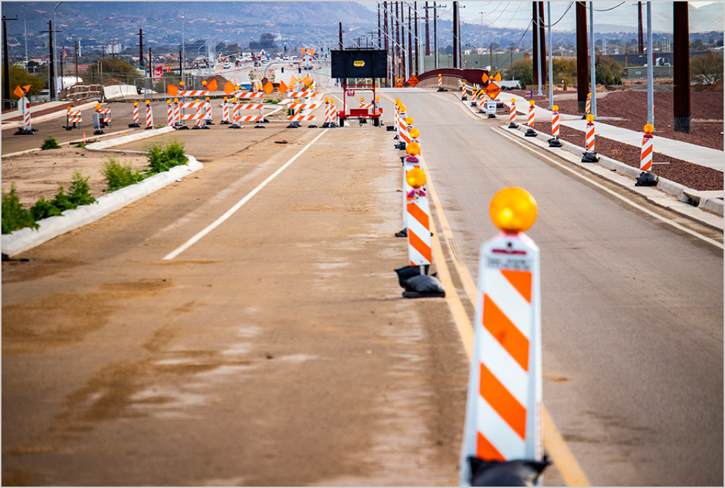 A photo of Arizona highway construction.